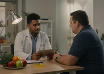 Expert dietitian in Perth demonstrating healthy meal preparation techniques to a client at Weight Management Institute
